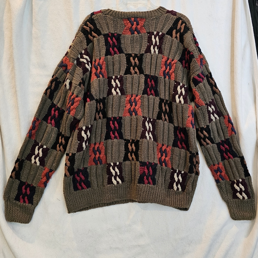 Men's XL Jas. McLeith Sweater patchwork colorblock - Picture 2 of 6